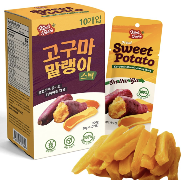 Dried Sweet potato Korean Snacks (10 Packs) Glueten Free Pre Workout Healthy Foods, Diet Foods/Natrural 100% Snacks for Golf, Travel and Wild Activity/Unsweetened 고구마 말랭이